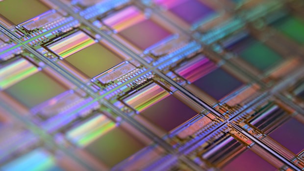 Silicon wafer with dies